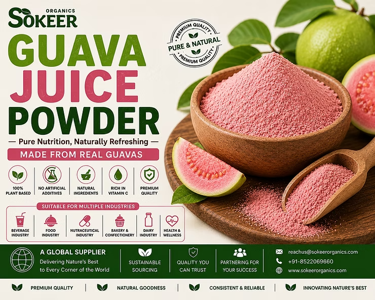 Guava Juice Powder Manufacturers in Canada - Sokeer Organics