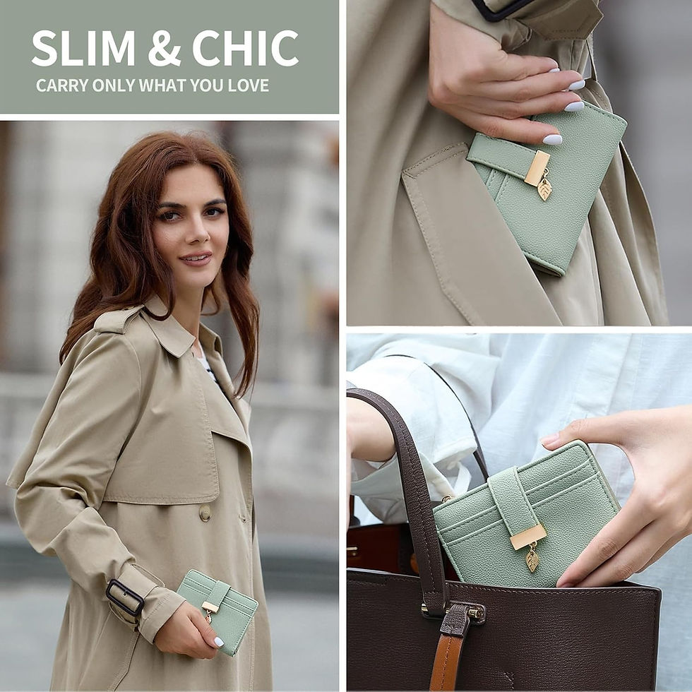 Thumbnail: Pomelo Best Small Leather Wallet for Women Purse RFID Blocking Bifold Soft Card 