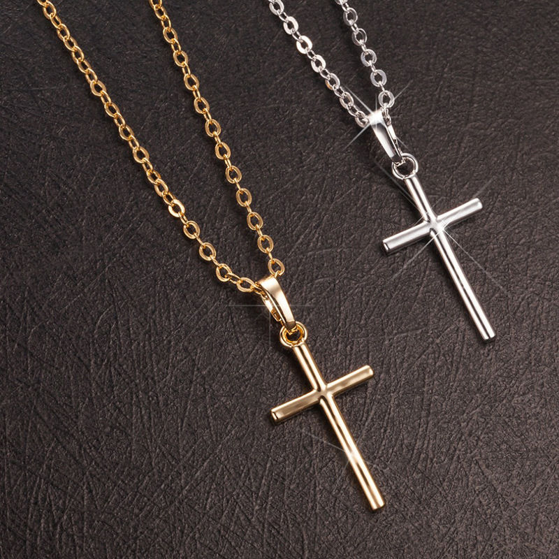 Thumbnail: Fashion Female Cross Pendants dropshipping Gold Black Color Crystal Jesus Cross 