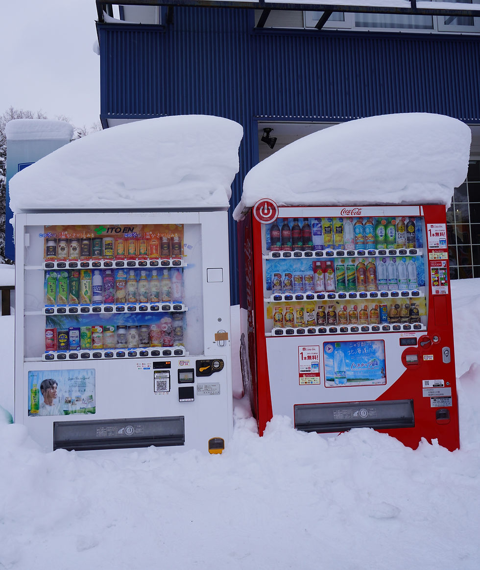 Vending machines with LOTS of snow on top!
