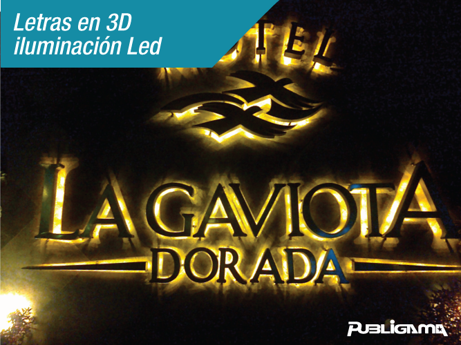 Letras 3D con iluminación