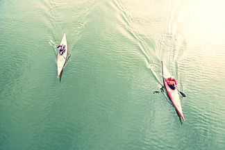 High Angle View Of People Kayaking In La
