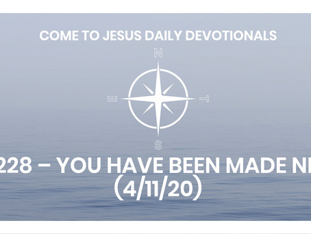 #228 – YOU HAVE BEEN MADE NEW (4/11/20)