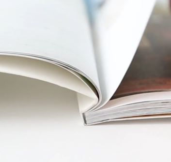 page view of coffee table photo magazine