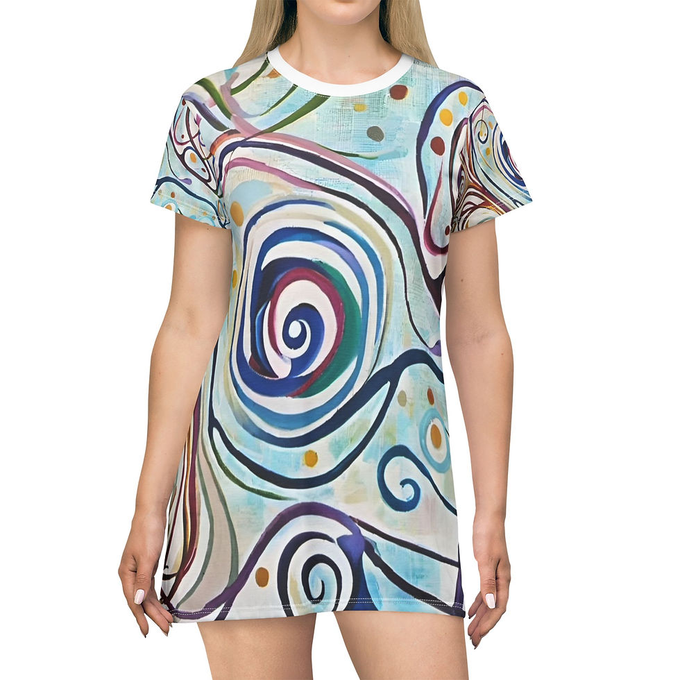 Whispering Waves T-Shirt Dress