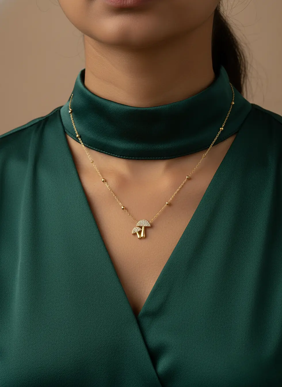 Thumbnail: Shroomie mushroom charm necklace - mushroom pendant necklace