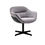 Miniatura: Poltrona estofada cinza giratória CADEIRA VISENTINI com base preta, design moderno.