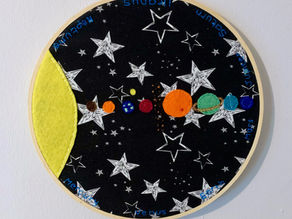 Solar System Embroidery Hoop Decoration