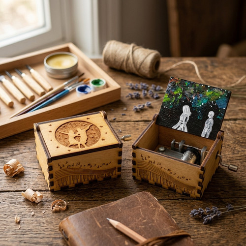 La La Land Music Box – Hand-Painted Wooden Gift for Him or Her