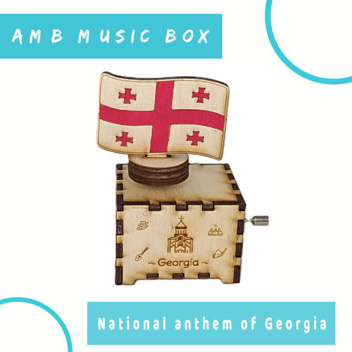 Georgia National Anthem Music Box – Rotating Wooden Collectible
