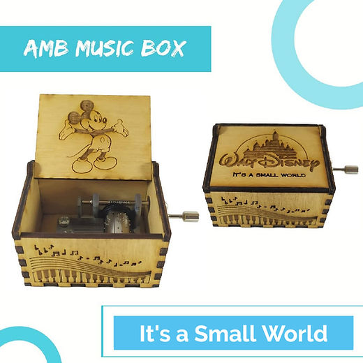 It's a Small World Music Box – Disney-Inspired Mickey Engraved