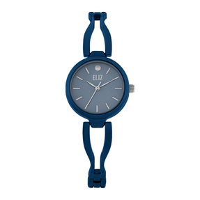 ELIZ ES8936L2BBB – Iris Collection – Round – 26mm Metal Case – Hardened Mineral Glass –  Blue  Dial – Three-hands  Movement –11.5mm PVD Blue Metal Bracelet - Jewelry Buckle –3ATM Water Resistant – Women's Watch - 2 Years Warranty