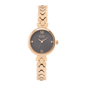 ELIZ ES8827L2RGR – Iris Collection – Round – 28mm Metal Case – PVD Rose gold – Mineral Glass – Grey Dial – Three-hands Movement – 10mm PVD Rose Gold Metal Bracelet – Jewelry Buckle – 3ATM Water Resistant – Women's Watch – 2 Years Warranty

