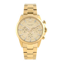 BLADE Outlier SS Blonde 3710G2GCG – Intrepid Collection – Round – 42mm 304 Stainless Steel PVD Gold Case –  Hardened Mineral Glass – Pale Gold Dial – Multifunction with Pushers Movement – 22mm PVD Gold Metal Bracelet Stainless Steel Band – Hidden Deployant with Pushers Buckle – 3ATM Water Resistant – Men's Watch - 3 Years Warranty