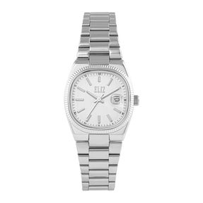 ELIZ ES8889L2SSS – Splendeur Collection – Round – 26.5mm 304 Stainless Steel Case – Mineral Glass – Silver Dial – Calendar Movement – 18mm PVD Silver Stainless Steel Band – Hidden Deployant with Pushers Buckle – 3ATM Water Resistant – Women's Watch - 2 Years Warranty

