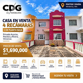 Casa de dos niveles en venta en Privada Acacias, colonia Pocitos y Rivera, Veracruz.