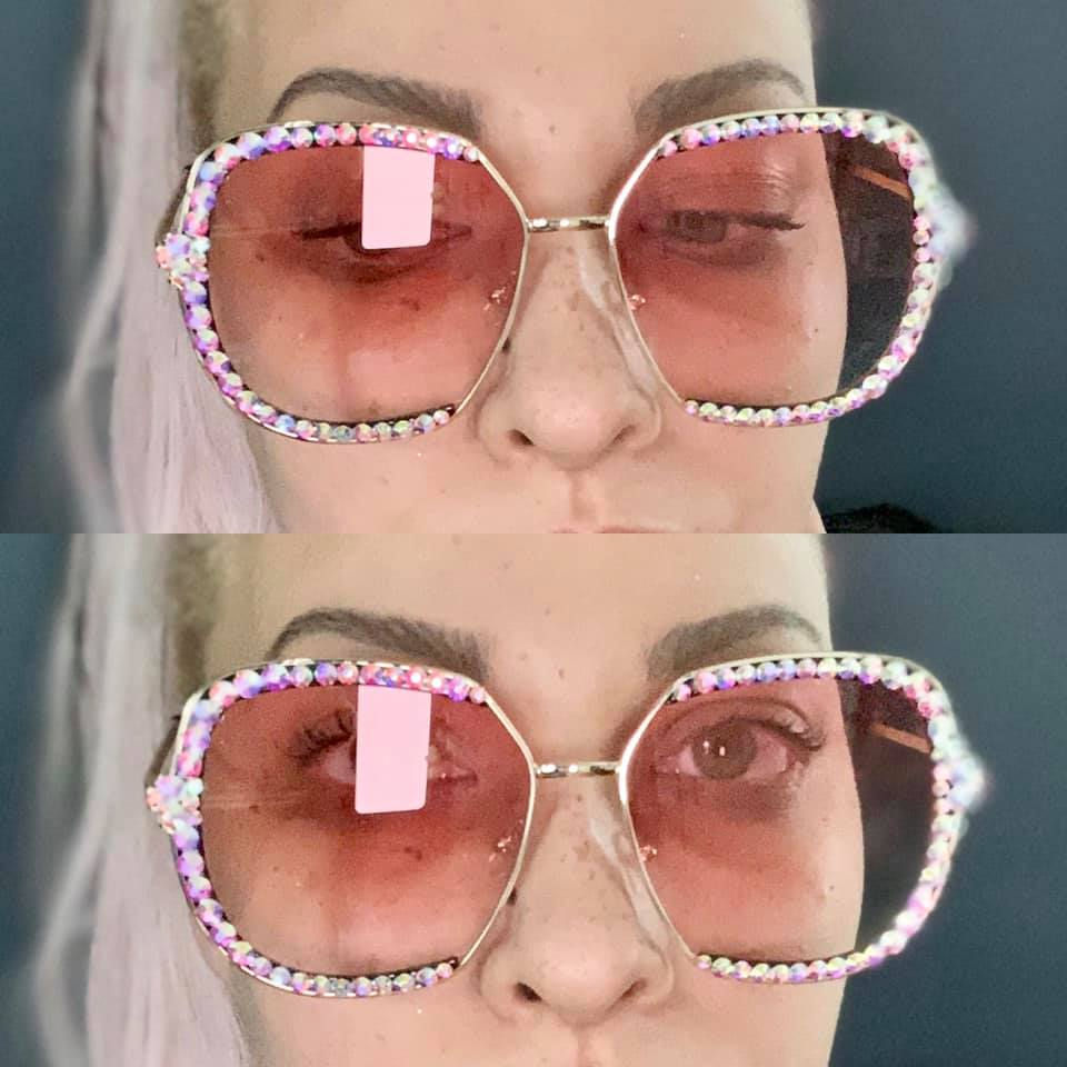 Thumbnail: Crystal Framed Round Sunglasses