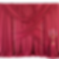 Luxurious red drapes layered swags with gold beads coming down with a gold candelabra on side.