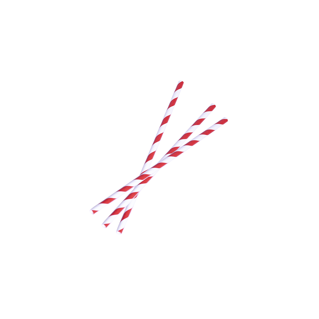 Paille compostable rouge/blanc