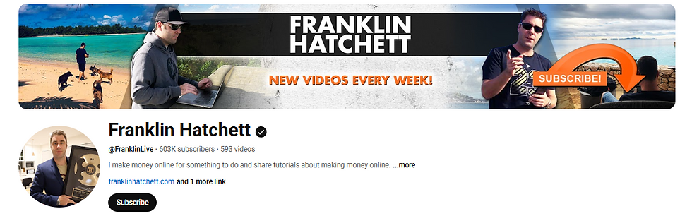 Screenshot of Franklin Hatchett’s YouTube profile.