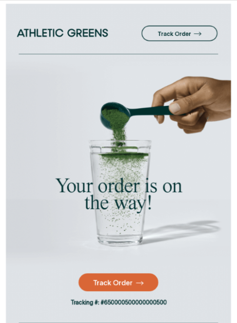 Screenshot of a post-purchase email.