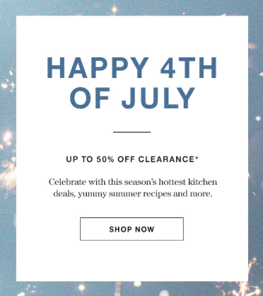 Screenshot of a 4th of July product collection email.