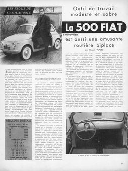 Fiat 500 - Un essai voiture de 1958