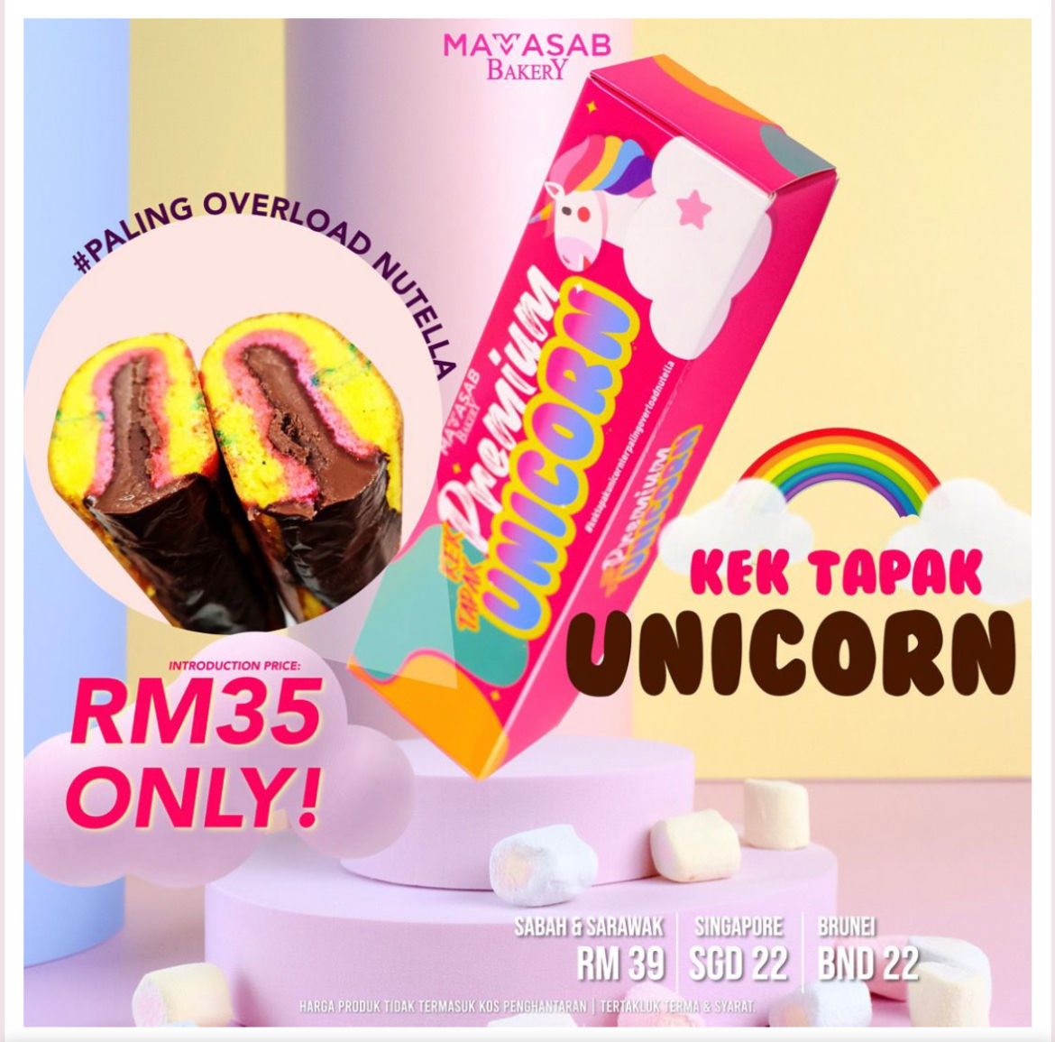 KEK TAPAK UNICORN OVERLOAD PURE NUTELLA