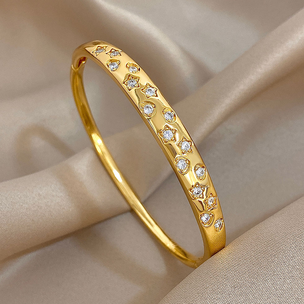Thumbnail: Luxury Multilayer Micro Inlaid Zircon Cuff Bracelet for Women Elegant Gold Plate