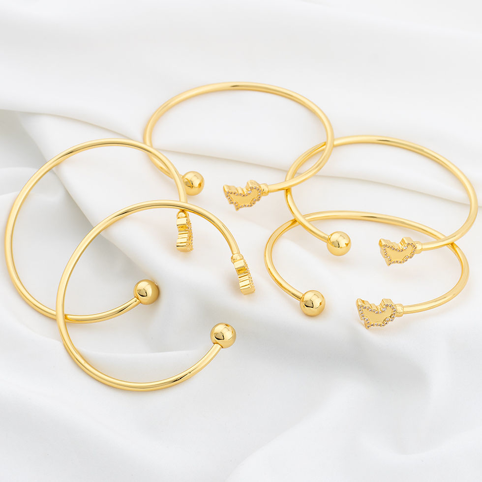 Thumbnail: New Cuff Bracelet For Women Party Dubai Shell Shape Bangles 18K Gold Color Map o