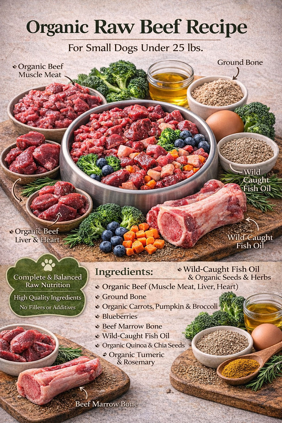 Thumbnail: Organic Raw Dog Food - Week Supply - Small Dog
