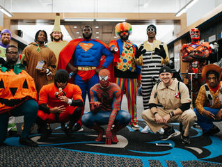 Carolina Panthers exchange caring for scaring at anual Halloween Spooktacular