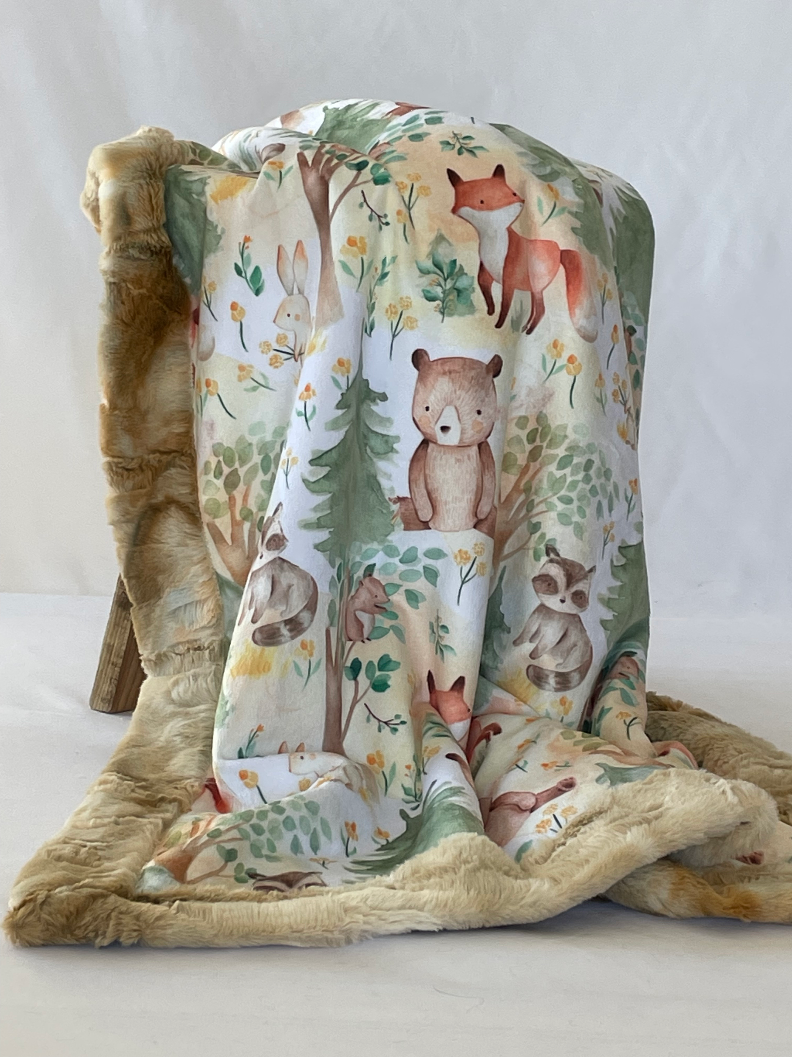 Foxy Forest with tie dye rabbit frame