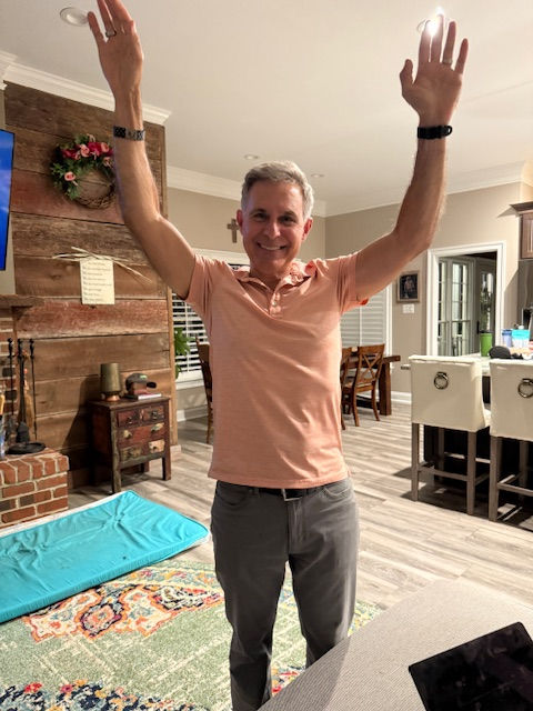 Finally able to lift my arms above my head.