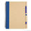 Прев'ю: Записник з логотипом А5 Ecocolor на пружині з кольоровою смужкою та ручкою синя