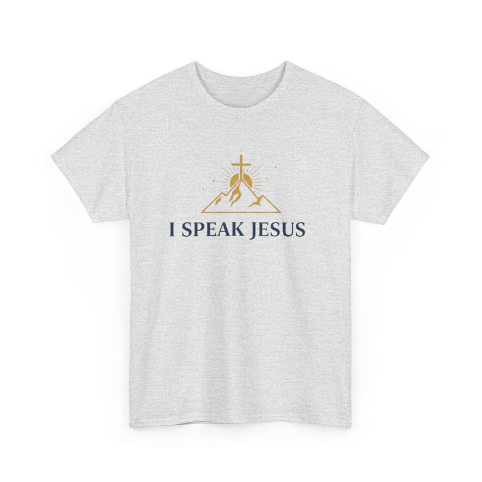 Thumbnail: I Speak Jesus T‑Shirt | Christian Faith Tee with Cross & Hands Design