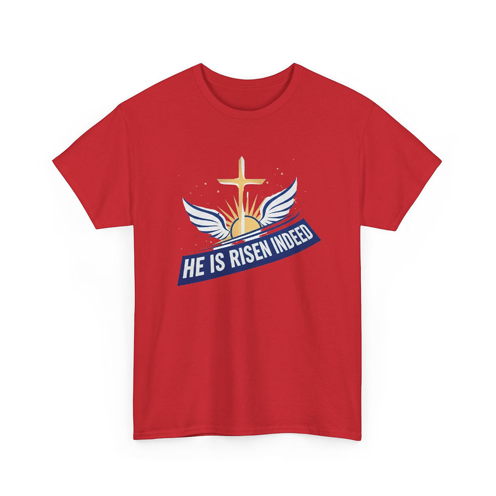 Thumbnail: He Is Risen Indeed T-Shirt | Easter Christian Cross Tee