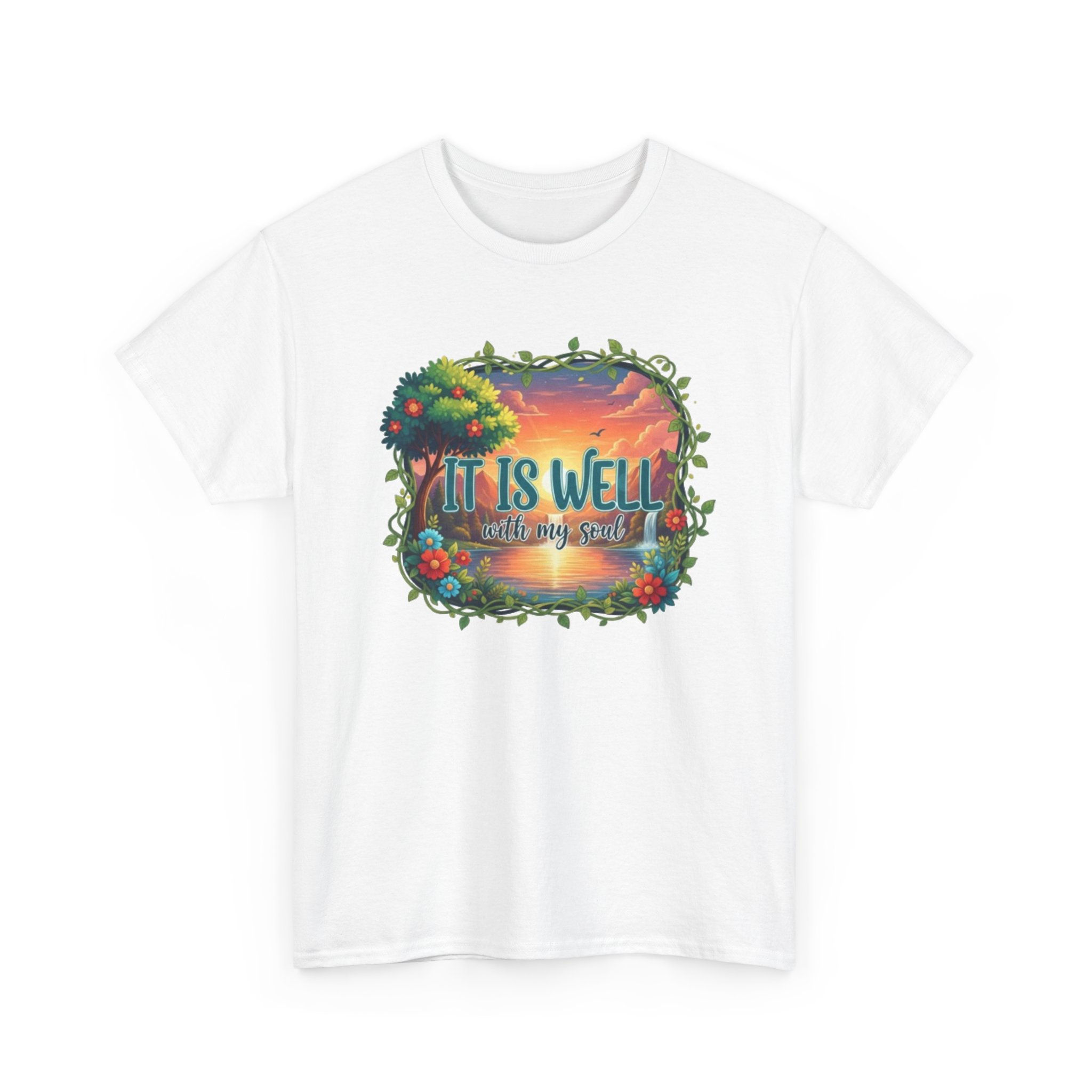 It Is Well Sunrise Graphic Tee | Inspirational Beach Sunset T-Shirt