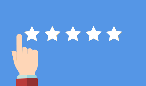 Animated image of 5 stars for the reviews page