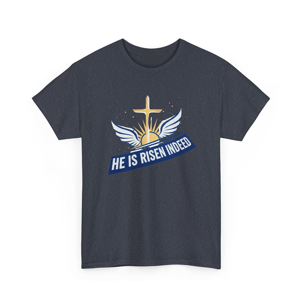 Thumbnail: He Is Risen Indeed T-Shirt | Easter Christian Cross Tee
