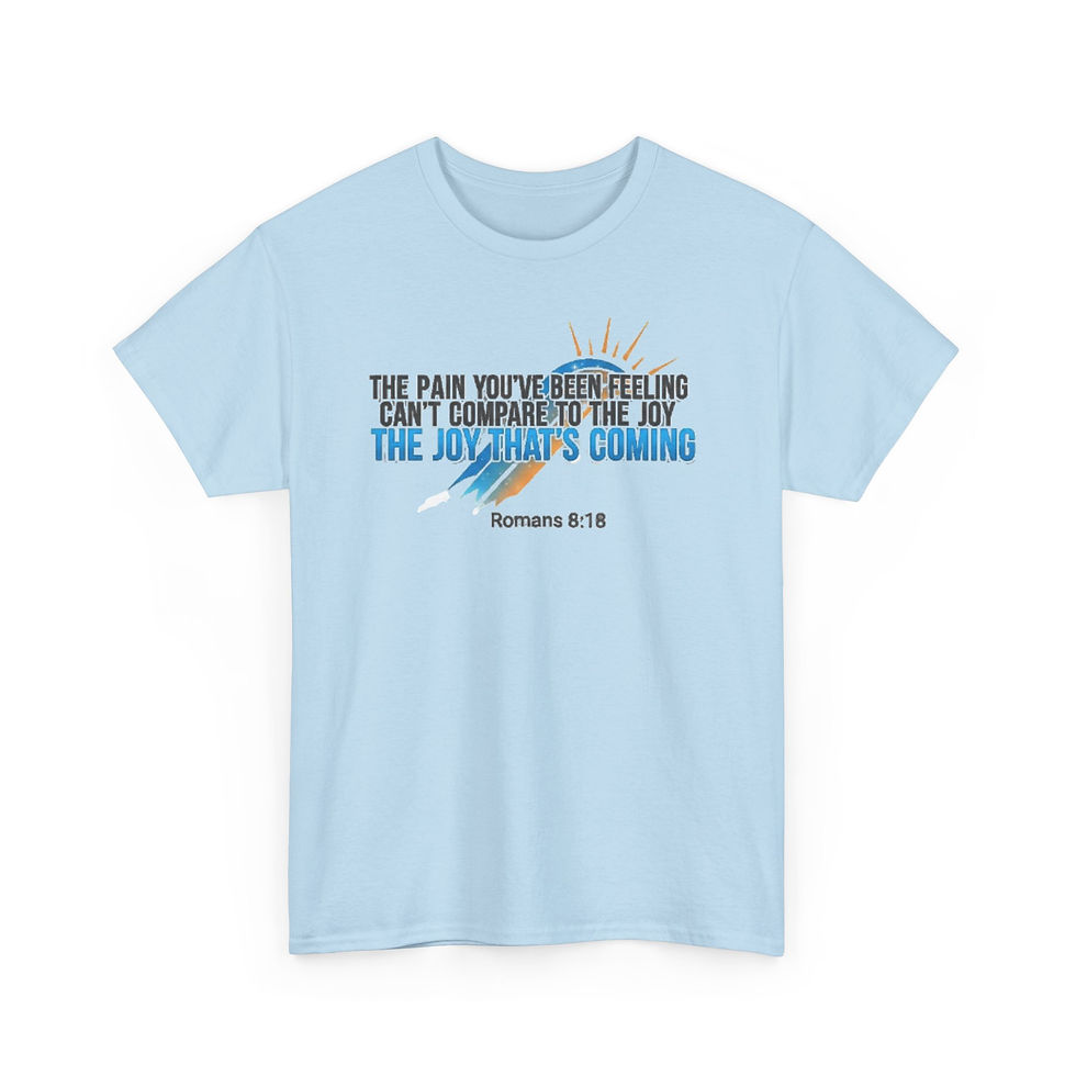 Thumbnail: Christian Faith T-Shirt | "The Joy That's Coming" Romans 8:18 Inspirational Tee