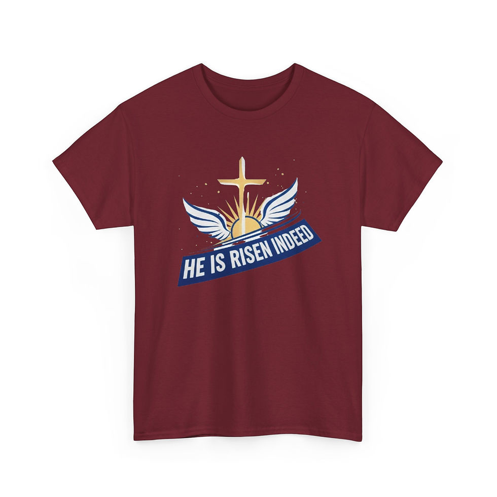 Thumbnail: He Is Risen Indeed T-Shirt | Easter Christian Cross Tee