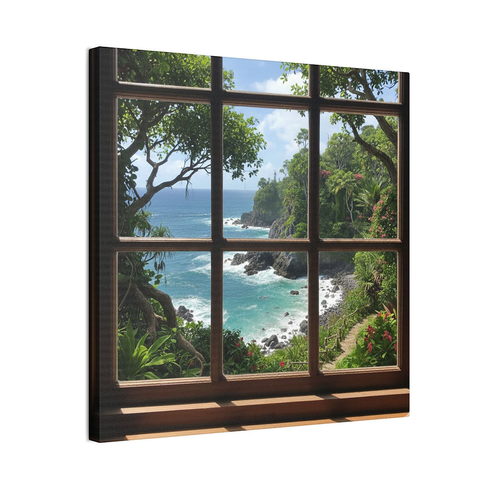 Thumbnail: Tropical Island Window Canvas