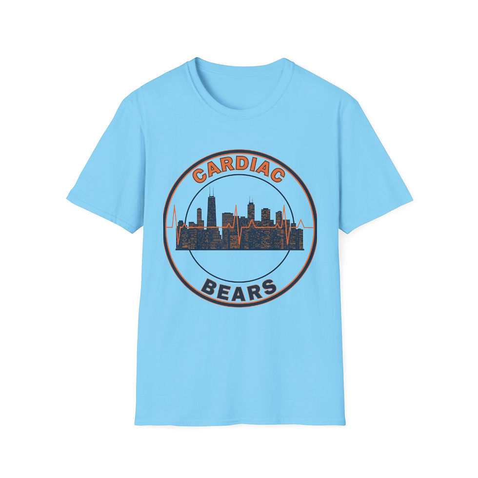 Thumbnail: Cardiac Bears 2.0 T-Shirt — Vintage Chicago Cityscape
