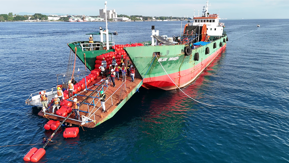 Submarine cable laying in the Pakiputan Strait. A team of technical experts and divers, led by AboitizPower’s Davao Light, initiate the long-awaited Davao-Samal power interconnection project—an initial step to Samal’s much needed integration into the mainland power grid.