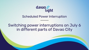 Switching power interruptions on July 6 in different parts of Davao City