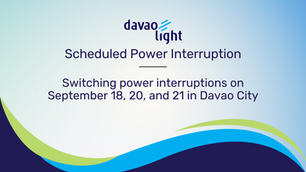 Switching power interruptions on September 18, 20, and 21 in Davao City