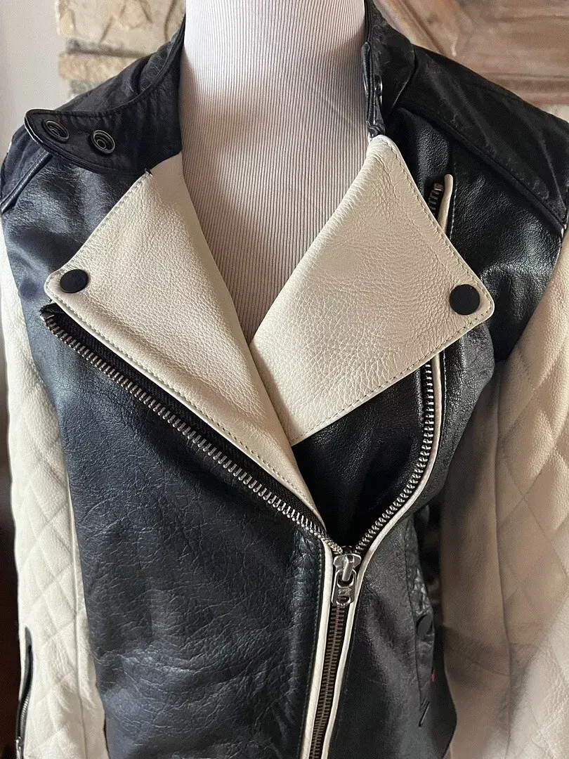 Thumbnail: Scotch And Soda Two Tone Leather Moto Jacket