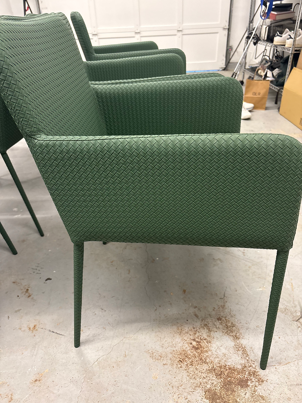 Thumbnail: CB2 Duke Green Vegan Leather Dining Armchair  In Green