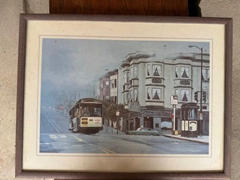 Thumbnail: Robert Kent Framed Lithograph Print "San Francisco Cable Car in Fog"